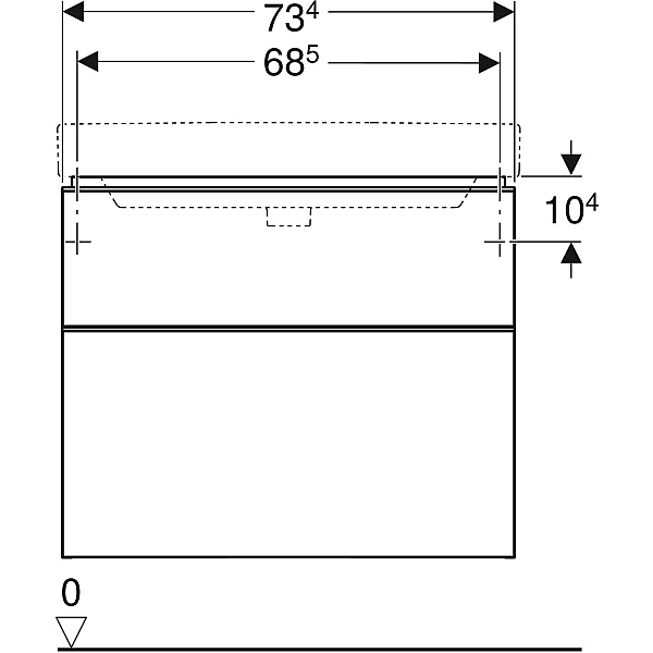 500.353.00.1 Smyle Square Шафка під умивальник 75см, з двома шухлядами, колір білий глянець (1 сорт) - Фото - 4
