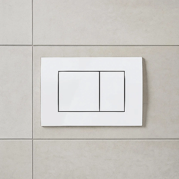 115.137.11.1 Delta20 square Клавіша змиву з подвійним змивом: Альпійський білий глянець (1 сорт) - Фото - 5