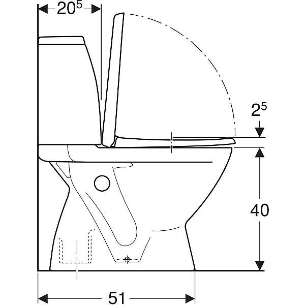 L89206200 Runa Унітаз-компакт підлоговий, вертикальний випуск, бачок 3/6л, нижній підвід води, сидіння з кришкою Duroplast, soft-close, Click2Clean (білий) (1 сорт) - Фото - 5