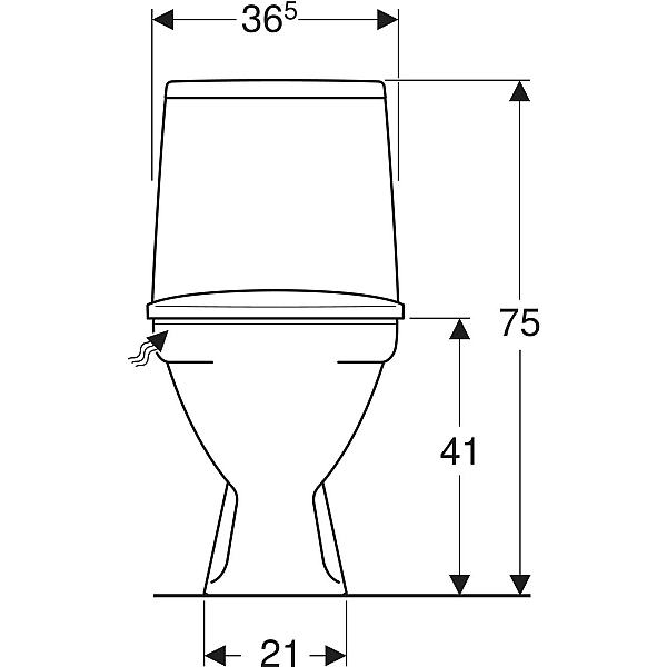 L89206200 Runa Унітаз-компакт підлоговий, вертикальний випуск, бачок 3/6л, нижній підвід води, сидіння з кришкою Duroplast, soft-close, Click2Clean (білий) (1 сорт) - Фото - 4