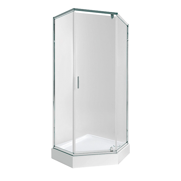 Набор Qtap душевая кабина Scorpio CRM10995-AC6 Clear 2120x900x900 мм + поддон Diamond 309912 90x90x12 см с сифоном