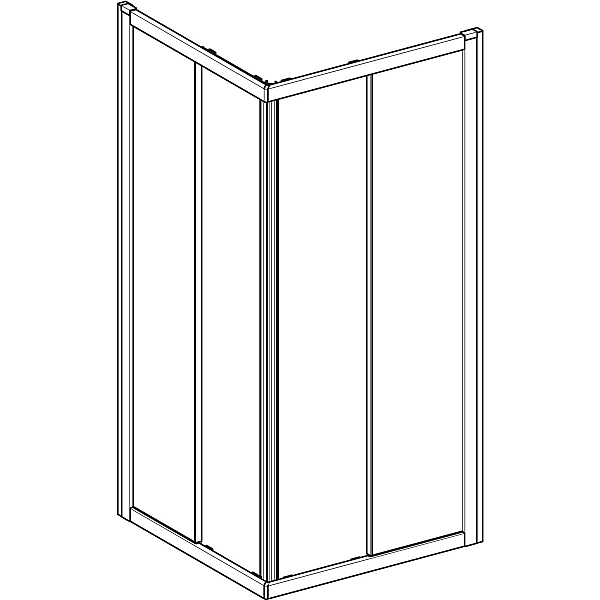 560.122.00.2 GEO Душова кабіна, квадратна, 90*90см, h=190см, cкло прозоре, проф. сріблястий (1 сорт) - Фото - 5