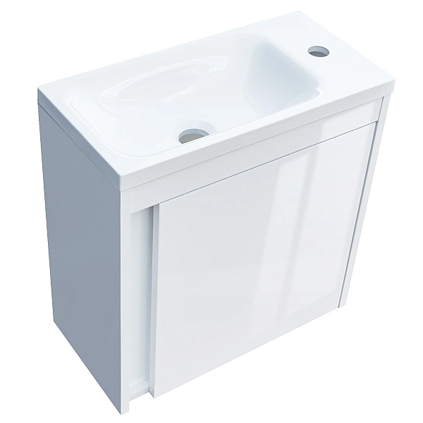 063050W SMALL Тумба 50 з умивальником, білий глянець (1 сорт) - Фото - 9