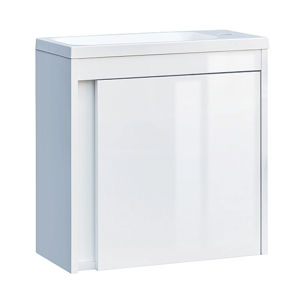 063050W SMALL Тумба 50 з умивальником, білий глянець (1 сорт) - Фото - 7