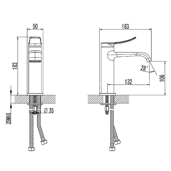 5030010 UNIVERSAL Змішувач для раковини, хром (1 сорт) - Фото - 2