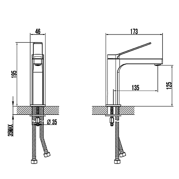5060010 FLY Змішувач для раковини, хром (1 сорт) - Фото - 2