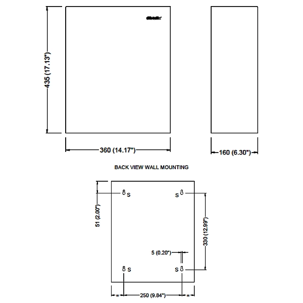 GW06 14 04 01 Відро д/сміття настін. монт. 23л, нержав сталь мат. (1 сорт) - Фото - 2