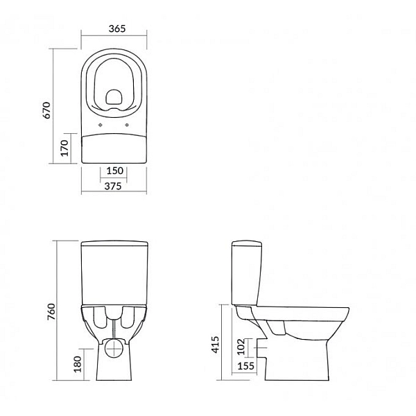K35-036 CITY 011 3/5л  Компакт 602 NEW CLEAN ON + кришка дюропл. Soft Close (1 сорт) - Фото - 3