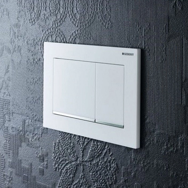 115.883.JT.1 Sigma20 square клавіша змиву, подвійний змив, білий мат/хром глянець (1 сорт) - Фото - 2