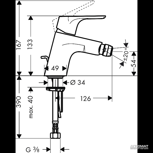 31920000 Focus E2 Змішувач д/біде (1 сорт) - Фото - 2