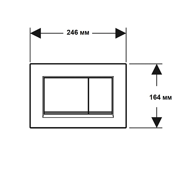 115.883.KH.1 Sigma20 square клавіша змиву, декор. смужки хром мат, панель та клавіши хром глянець (1 сорт) - Фото - 3