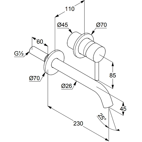 382455376 BOZZ Змішувач для раковини зі стіни, білий мат (1 сорт) - Фото - 2