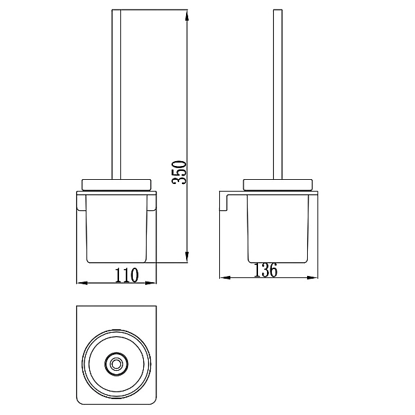 4030170B DO IT Щітка для унітазу + тримач чорний матl та склянка з матового скла (1 сорт) - Фото - 2