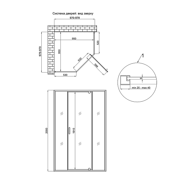Душевая кабина Qtap Scorpio CRM10115-AC6 100x100 см, стекло Clear 6 мм, покрытие CalcLess, без поддона - Фото - 2