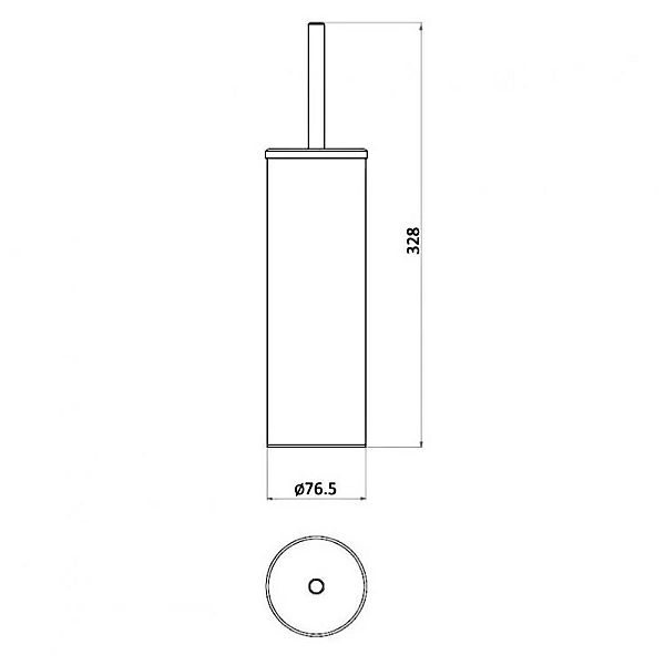 GW05 38 04 03 Щітка д/унітазу, нержавіюча сталь, чорна матова (1 сорт) - Фото - 4