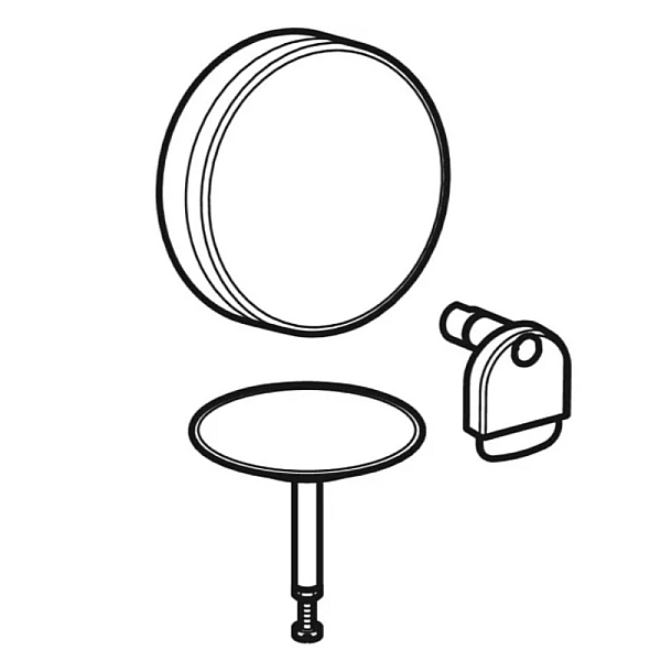 150.481.KJ.1 Декоративний комплект Geberit Split d52, для зливу-переливу для ванни з поворотним механізмом і наповненням через перелив: панель біла, декор.кільце хром глянець (1 сорт) - Фото - 2