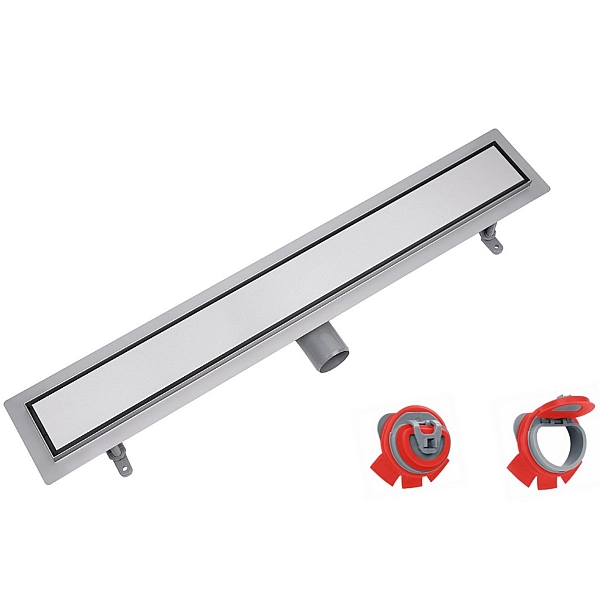 UN60220 Universal Душовий канал 60 з нержавіючої сталі та низьким сифоном і накладкою, з горизонтальним виводом, хром (1 сорт) - Фото - 6