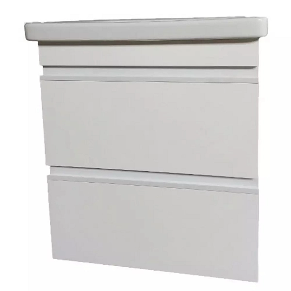 753055W FRAME Біла глянцева тумба 55см з раковиною та сифоном (1 сорт) - Фото - 3