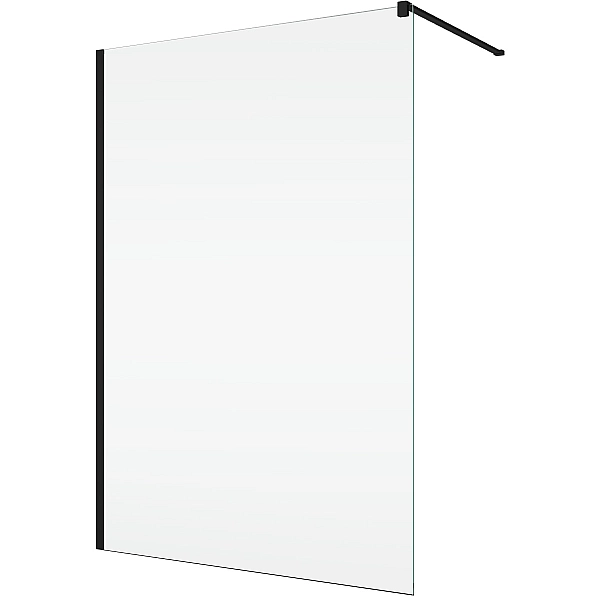 STR4PA61200607  WALK-IN EASY Душова фіксована перегородка 1200*2000, скло 6 мм,  прозоре, профіль  чорний мат (1 сорт)