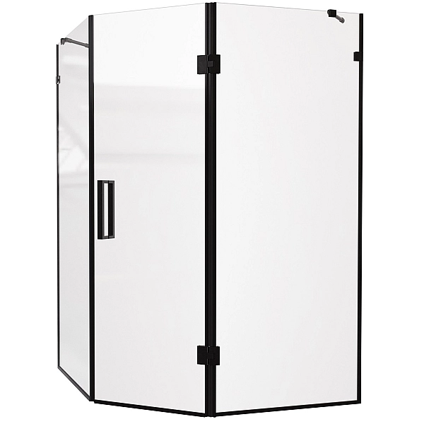 SE0240B ART 3.0 Душова кабіна, п'ятикутна, розпашна, 1000*1000 мм, без піддона, скло прозоре, чорна матова (1 сорт)