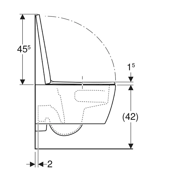 503.046.JT.1 iCon Комплект підвісного унітазу воронкоподібний, закрита форма, TurboFlush, з кришкою дюропласт, Softclose та Quckfix, колір білий мат (1 сорт) - Фото - 4