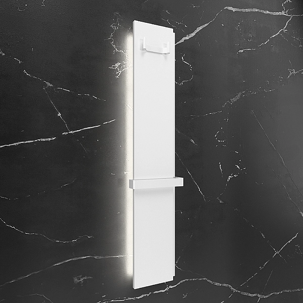 Радіатор електричний Whole Wall_2.0, з тримачем для рушників та халатів, Led-підсвітка, колір білий мат (1 сорт) - Фото - 6