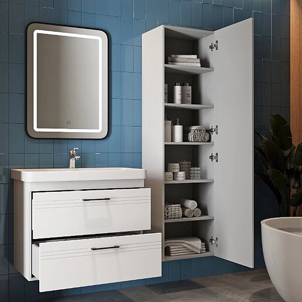 454170W Urbanis Пенал універсальний 170 см з чорними ручками, білий (1 сорт) - Фото - 6