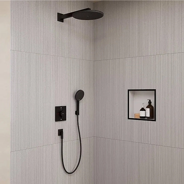 24630670 HG Raindance Alive S Душова система 300 1jet з термостатичним змішувачем та внутрішньою частиною, чорний матовий (1 сорт) - Фото - 3