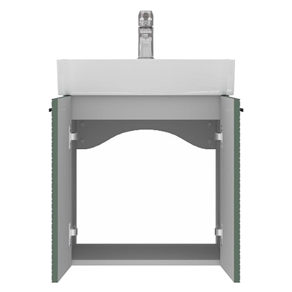 484050E Flow Тумба 50 з умивальником та ручками, смарагдовий матовий (1 сорт) - Фото - 4