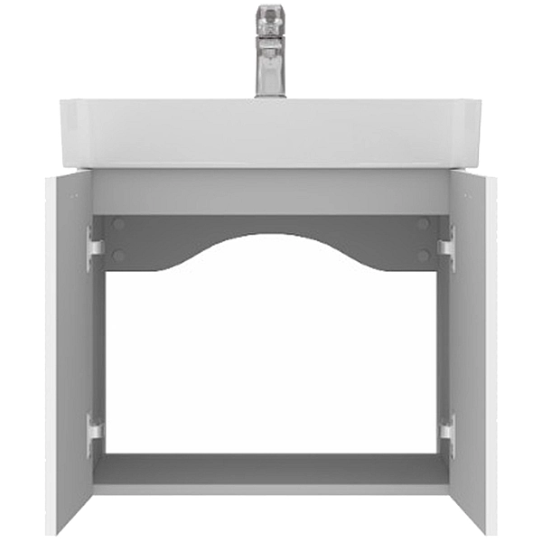 484060W Flow Тумба 60 з умивальником та ручками, білий матовий (1 сорт) - Фото - 4