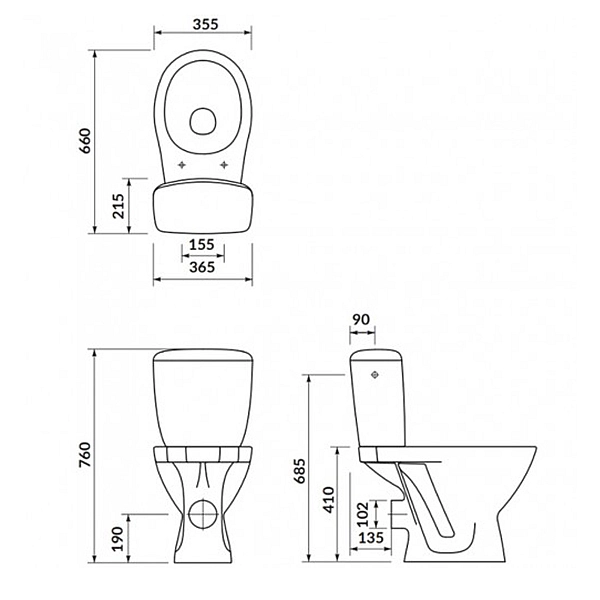 K681-062 Компакт 903 MILOS KA010 3/6л з кришкою поліпропілен, гор.випуск (1 сорт) - Фото - 3
