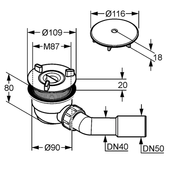 210980500 Tasso 90 Сифон д/піддона (1 сорт) - Фото - 2