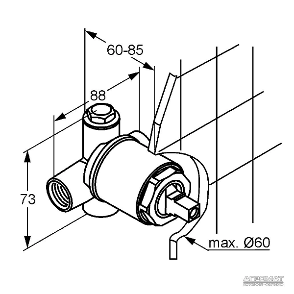 38826N Bozz Внутрішня частина змішувача д/душу (1 сорт) - Фото - 2