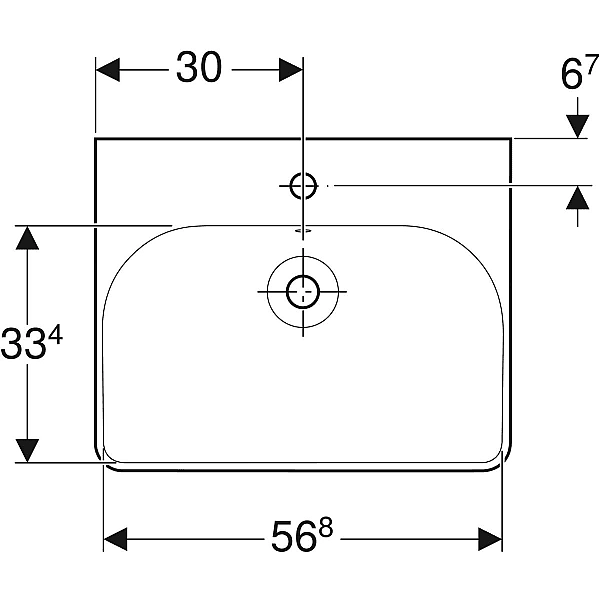 500.229.01.1 Smyle Square Раковина 60см, з 1 отв. під зміш., з переливом, колір білий глянець (1 сорт) - Фото - 3