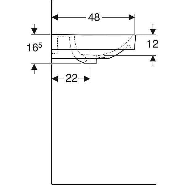 500.229.01.1 Smyle Square Раковина 60см, з 1 отв. під зміш., з переливом, колір білий глянець (1 сорт) - Фото - 5