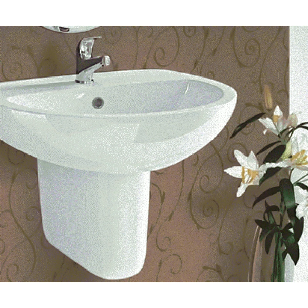 L71150000 FREJA Раковина 50 см, з 1 отв.під зміш., з переливом, білий глянець (1 сорт) - Фото - 3