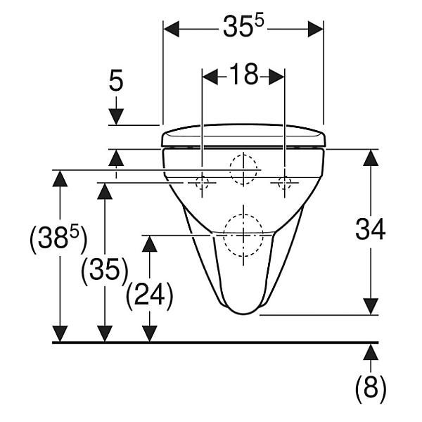 501.961.00.1 Selnova Square Комплект підвісного унітазу воронкоподібний, 53см, прямокутний, Rimfree, з сидінням із кришкою SoftClose, Quickfix, білий глянець (1 сорт) - Фото - 4