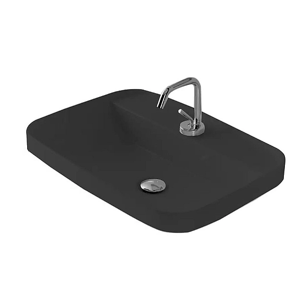 5140 31 Tribeca Раковина на стільницю з 1 отв. під змішувач, чорний матовий (1 сорт)