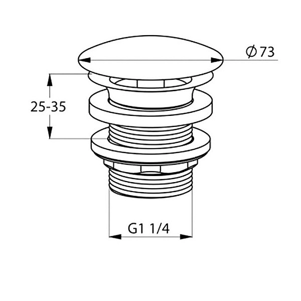 104280500 Донний клапан для раковини без переливу (1 сорт) - Фото - 2