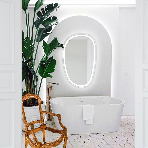 5416090 Style Асиметричне дзеркало 900х600 з LED підсвіткою та тачсенсором (1 сорт) - Фото - 6