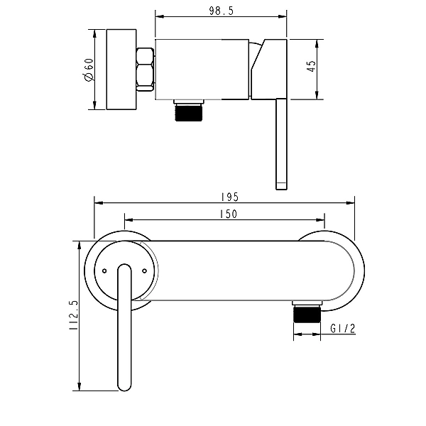 84125110 LAGUNA Настінний змішувач д/ванни з душовим набором (1 сорт) - Фото - 2