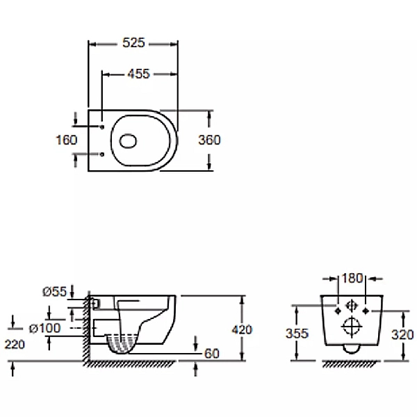 4010511 DO IT Підвісний безобідковий унітаз з кришкою soft-close, Vortex Flush, білий глянець (1 сорт) - Фото - 5