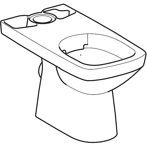 500.152.01.1 Selnova Square Унітаз підлоговий, прямокутний, Rimfree, з горизонтальним випуском, колір білий глянець (1 сорт) - Фото - 2