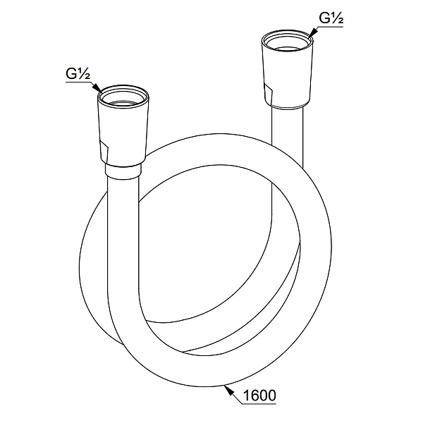 610723900 Suparaflex Silver Душовий шланг-1,6м, чорний мат (1 сорт) - Фото - 2