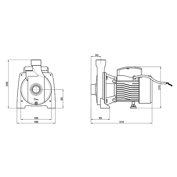 Насос поверхностный центробежный Thermo Alliance CPm145/1 0,55 кВт - Фото - 2