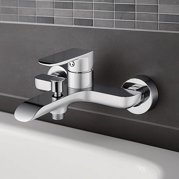 43113141W IVEN Змішувач д/ванни, хром/білий (1 сорт) - Фото - 3