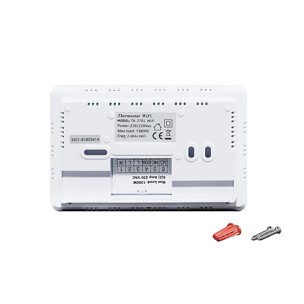 Тижневий програмований термостат Thermo Alliance ТА-2701WiFi сенсорний з WiFi - Фото - 4