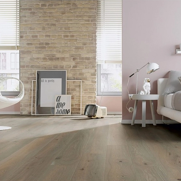 L03 Oak smoke grey, plank 1424 expressive, brushed, natural oil-treated (1 сорт)
