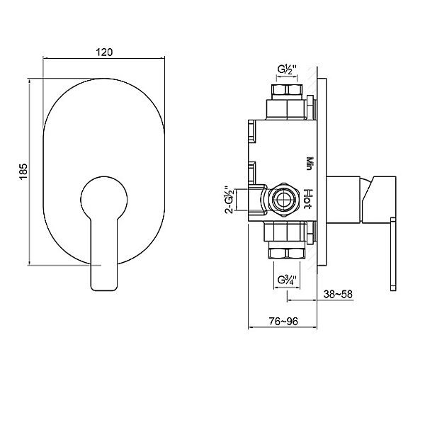 222 2243 Зовнішня частина змішувача д/душа (1 сорт) - Фото - 2