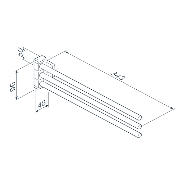 A9032722 Gem, Потрійна вішалка-вертушка для рушників, чорний мат (1 сорт) - Фото - 7